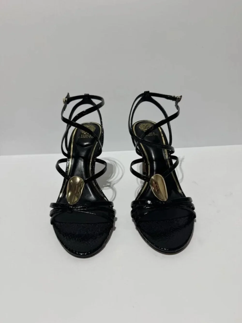 Vince Camuto Womens Arlein Sandals Black Snake Size 9M